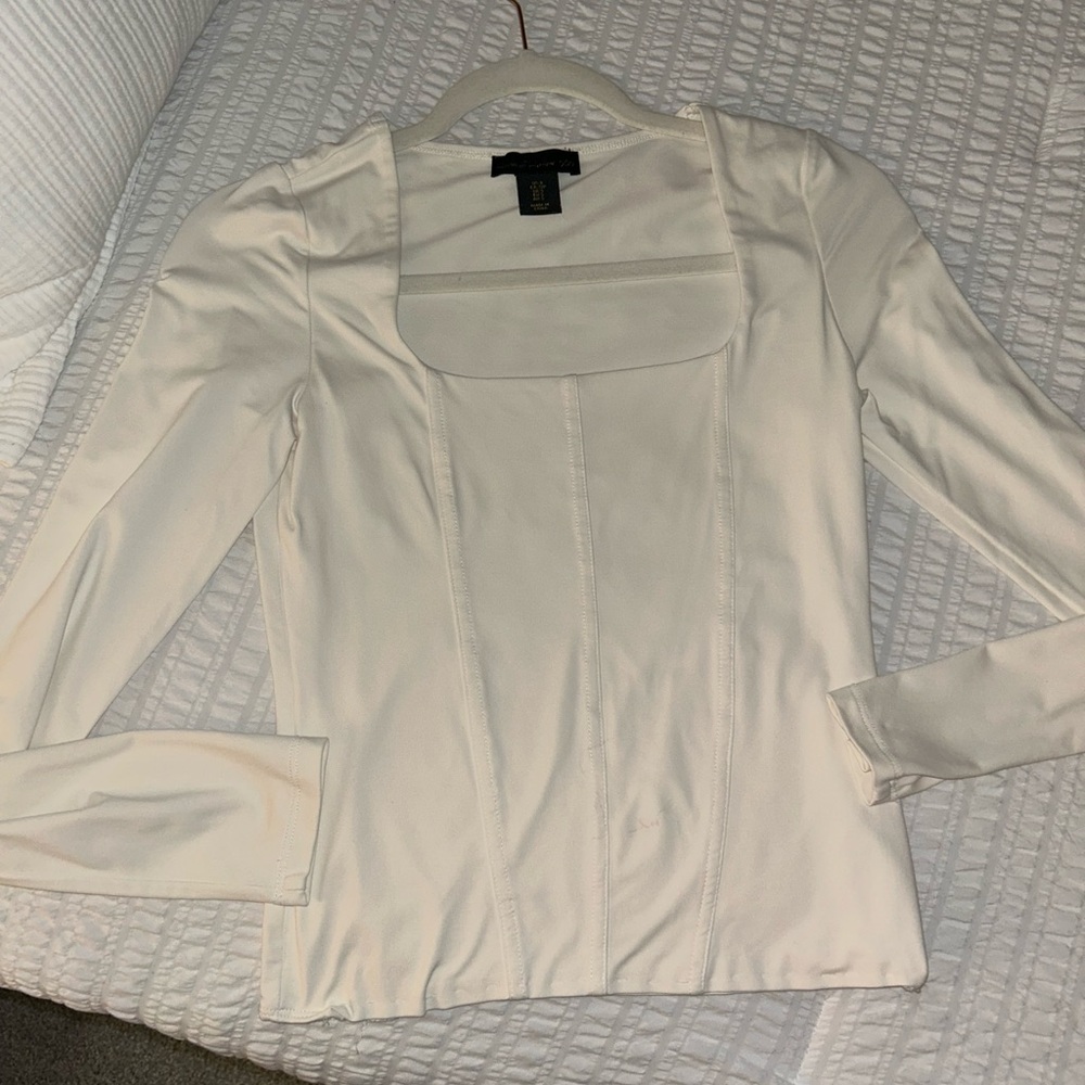 House of Harlow Cream Long Sleeve Top